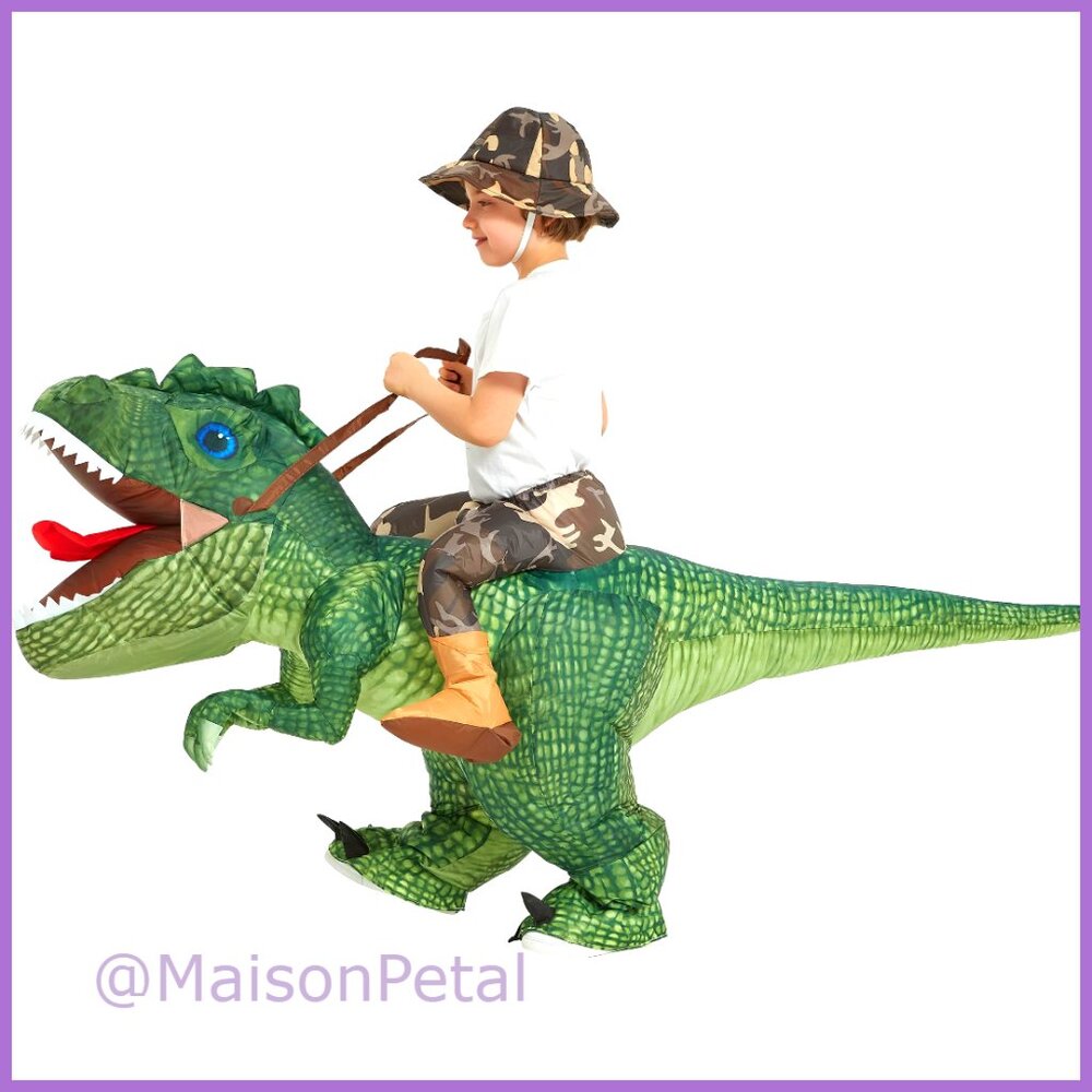 Inflatable Dinosaur Costume for Kids Halloween Party Polyester